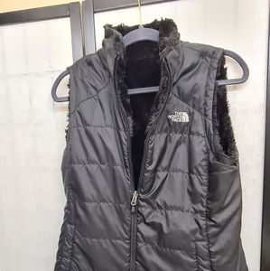 North Face faux fur lined vest